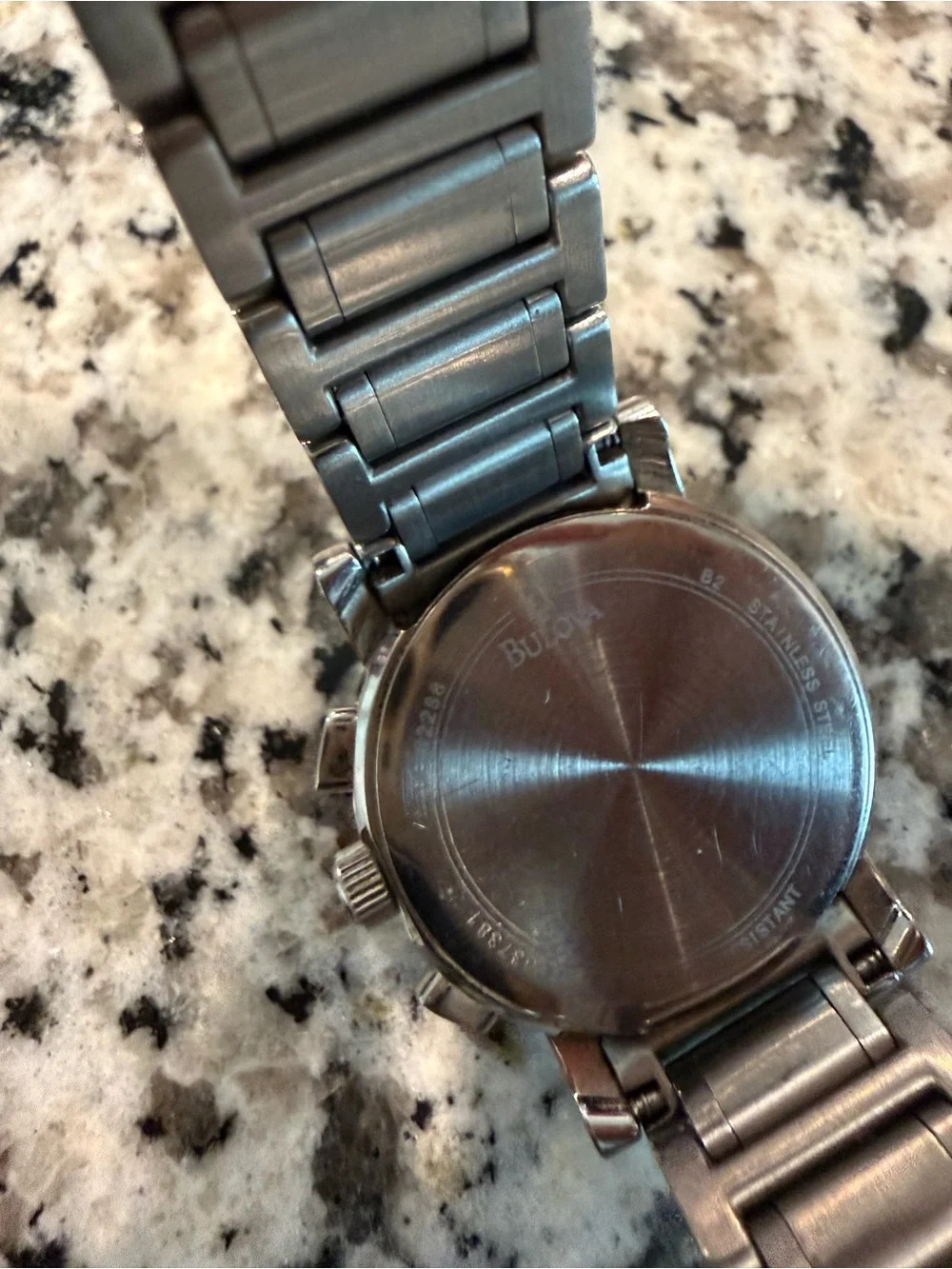 Bulova Silver and White Chronograph Bracelet Watch